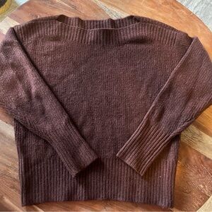 Ann Taylor Brown Ribbed Crew Neck Sweater